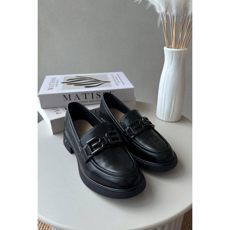 Elegantné čierne dámske kožené mokasíny Triana - Čierna