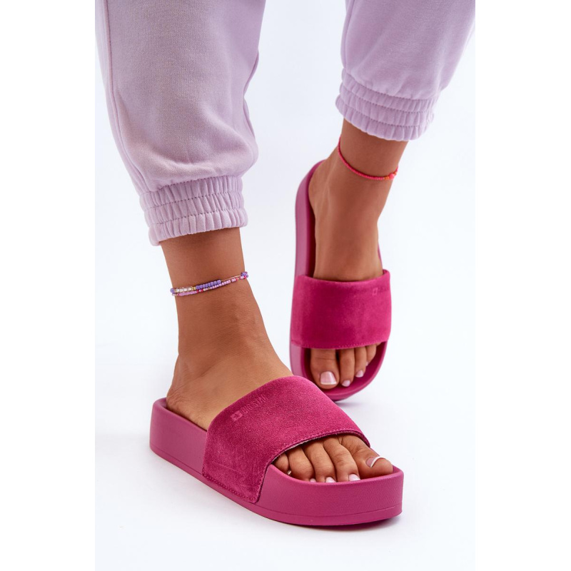 Dámske strapce na platforme z semišu Big Star NN274A672 fuchsia - Odtiene ružovej