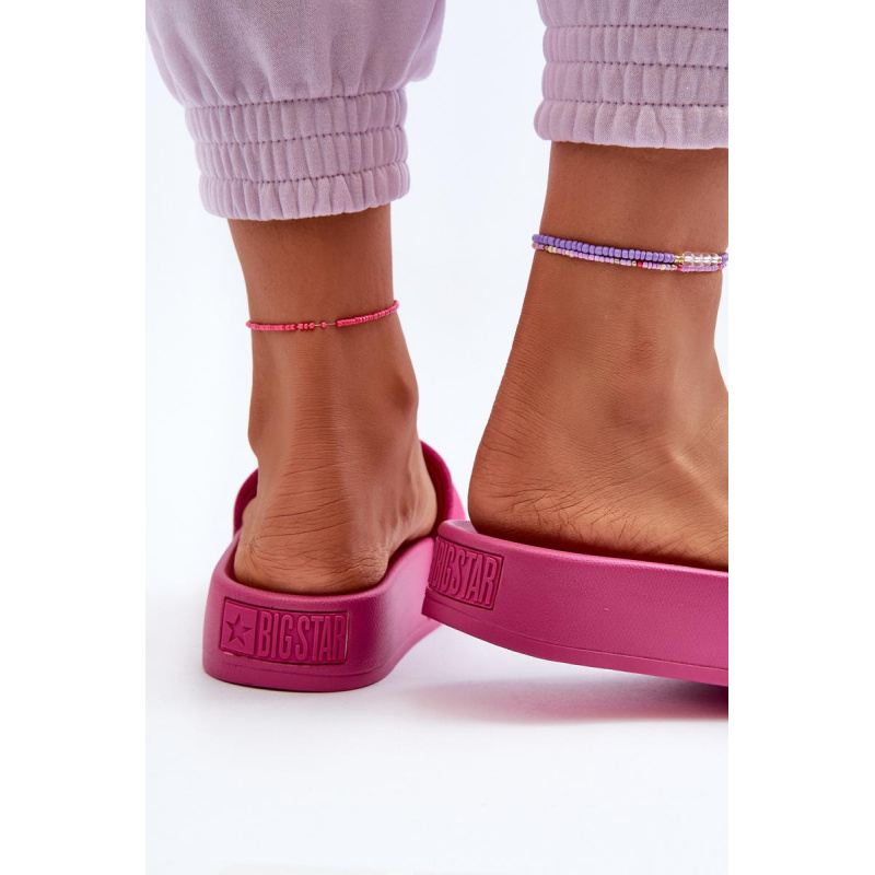 Dámske strapce na platforme z semišu Big Star NN274A672 fuchsia - Odtiene ružovej