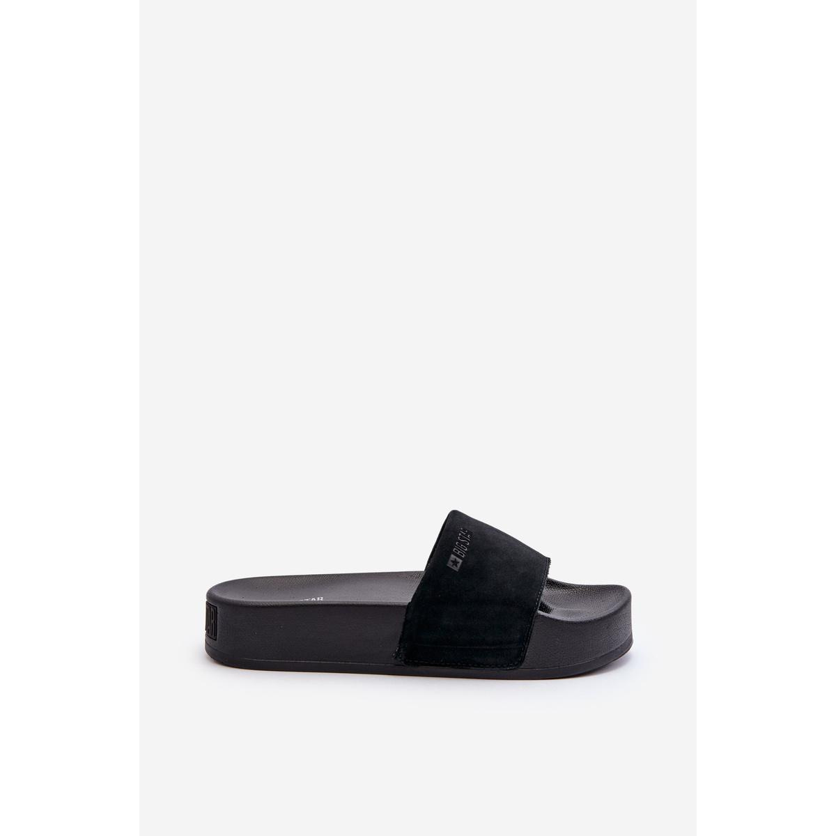 Dámske šľapky na platforme z semišu Big Star NN274A670 čierne - Čierna