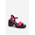 Zazoo 40386 Dámske Kožené Sandále Na Podpätku Fuksia - Odtiene ružovej
