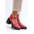 Zazoo 40386 Dámske Kožené Sandále Na Podpätku Fuksia - Odtiene ružovej