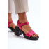 Zazoo 40386 Dámske Kožené Sandále Na Podpätku Fuksia - Odtiene ružovej