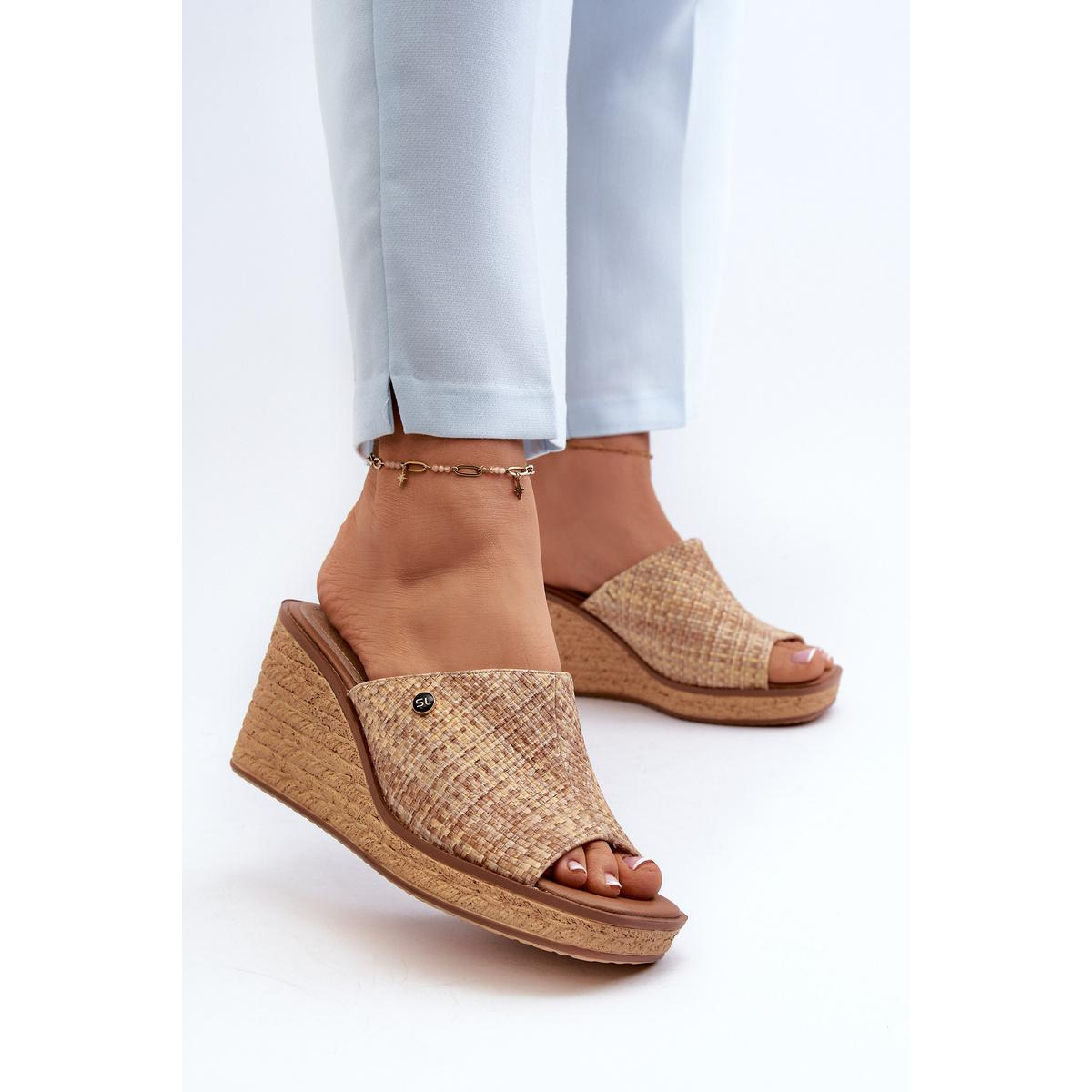 Dámske sandále na platforme Sergio Leone KL213 Beige