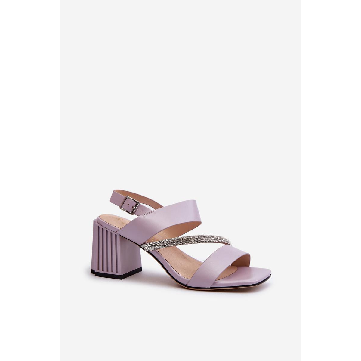 Dámske elegantné sandále na opätku fialové D&A MR38-549 - Odtiene fialovej