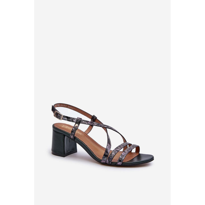 Kožené sandále na nízkom opätku Maciejka 06653-09 Tmavozelené - Odtiene zelenej