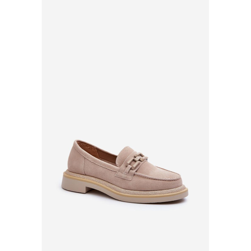 Ženské semišové Moccasins S.Barski HX52-222 BEIGE - Béžová