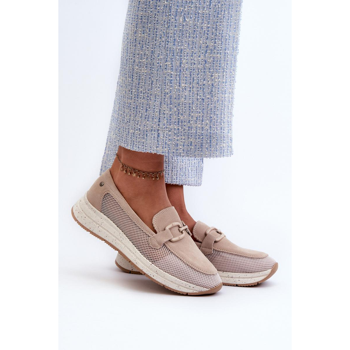 Dámske semišové mokasíny D&A TW210 Beige - Béžová