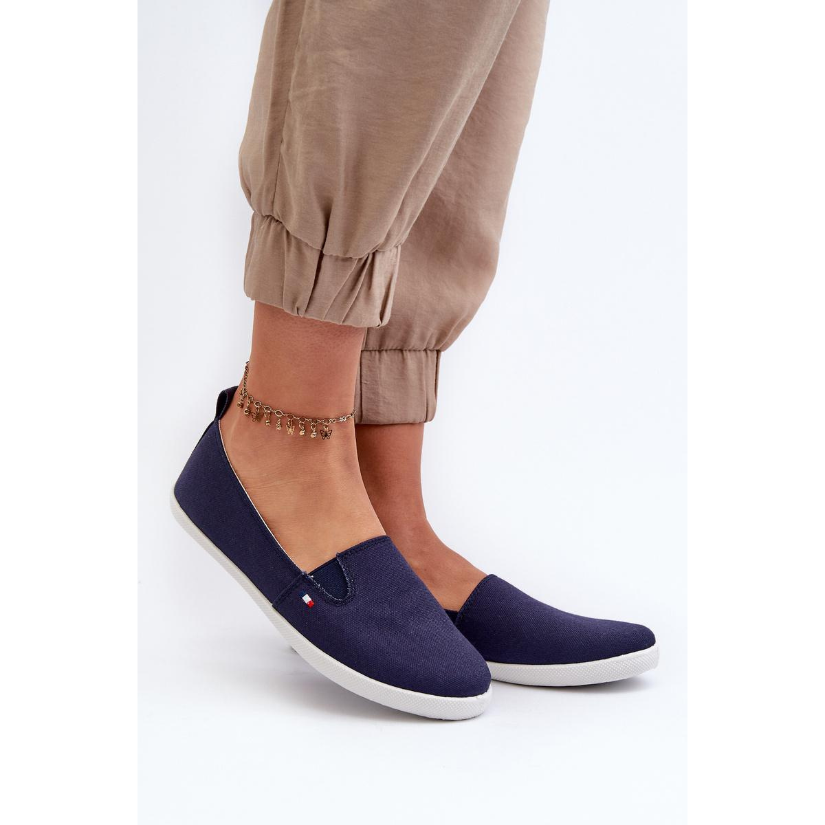 Dámske námornícke slip-on tenisky modré Adrancia - Modrá