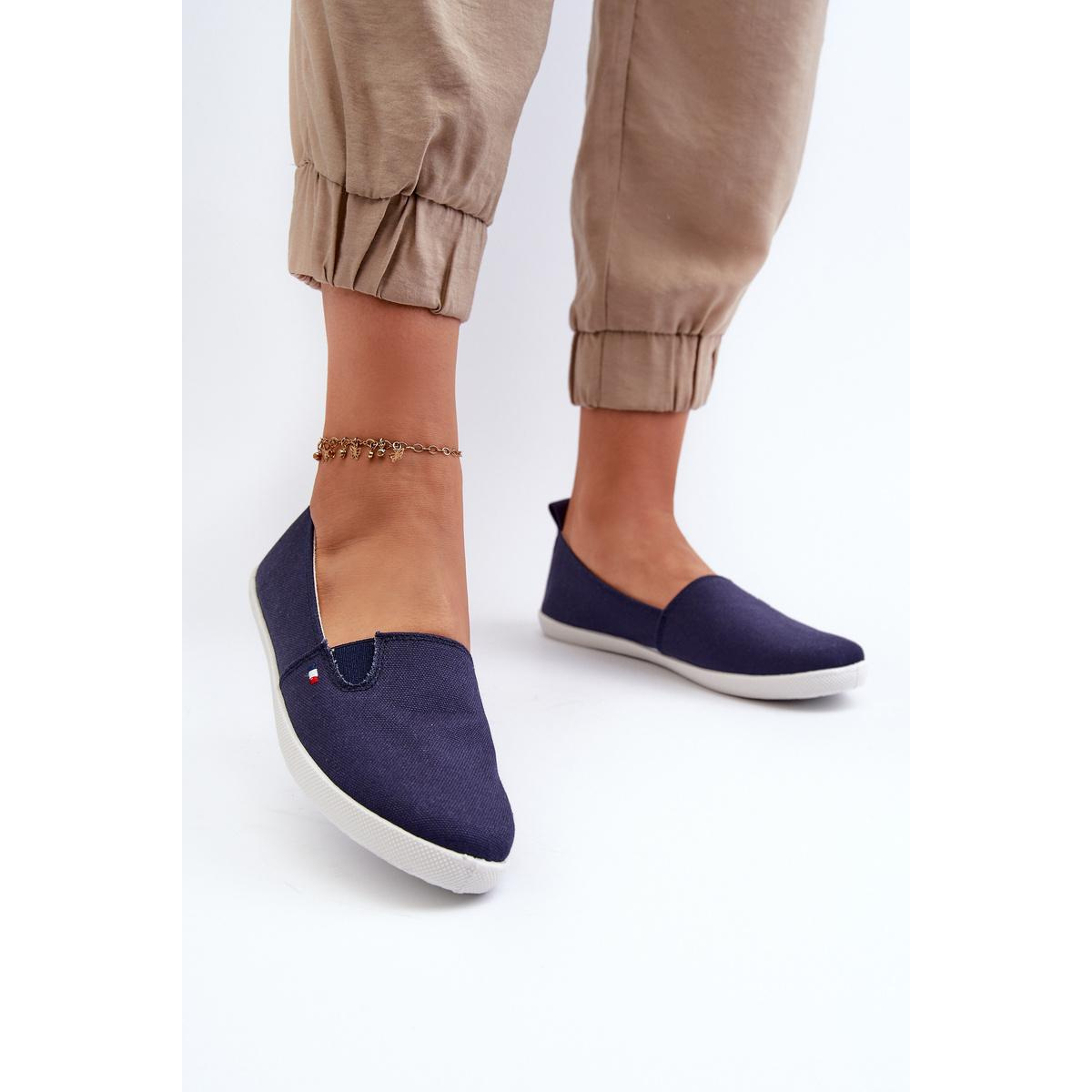 Dámske námornícke slip-on tenisky modré Adrancia - Modrá