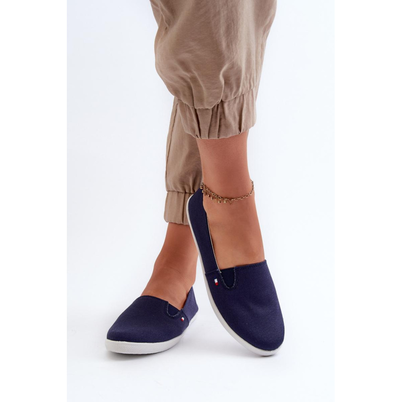 Dámske námornícke slip-on tenisky modré Adrancia - Modrá