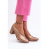 Elegantné kožené členkové topánky na podpätku Maciejka 06422-25 zlaté