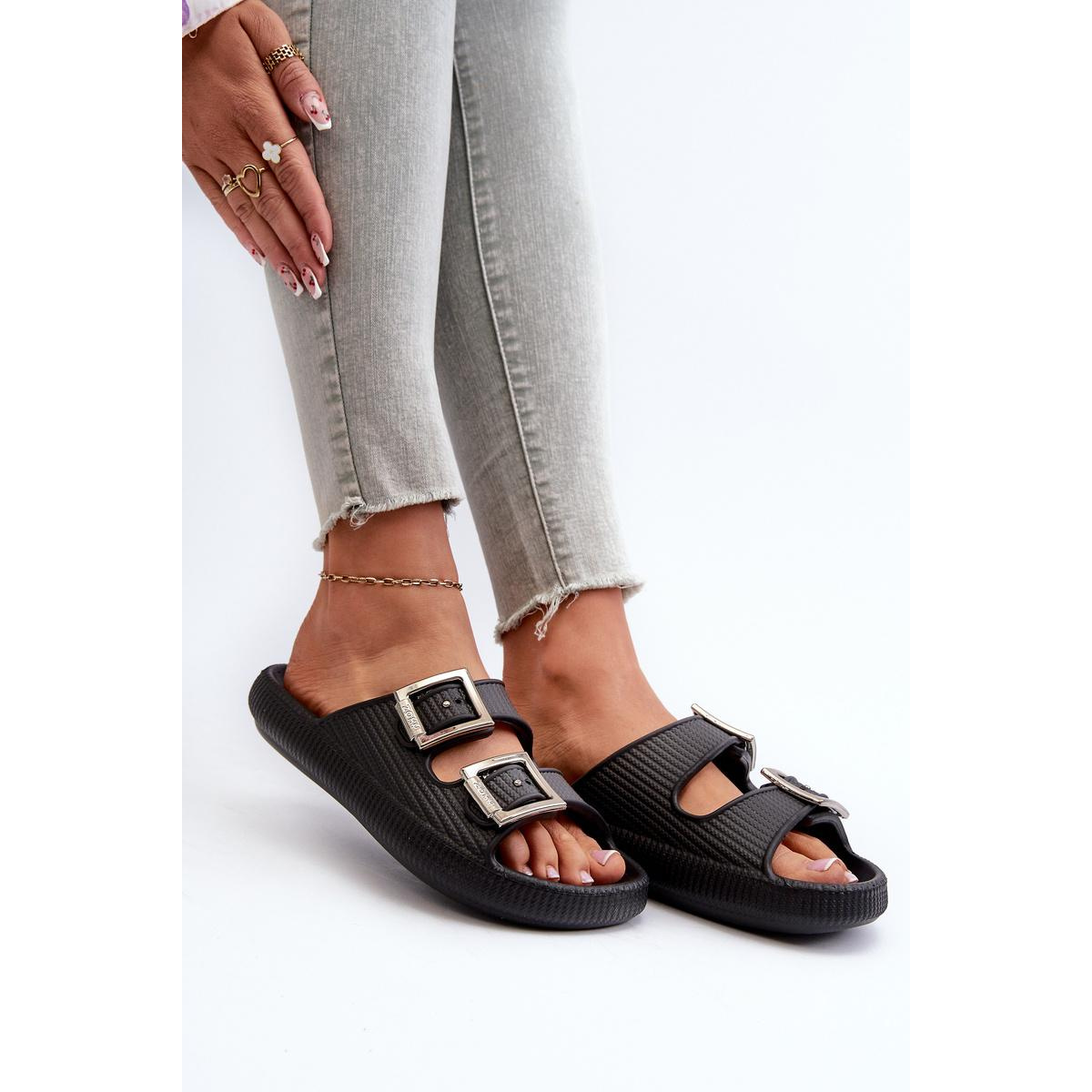 Dámske gumové flip -flops Zaxy JJ285058 čierna - Čierna