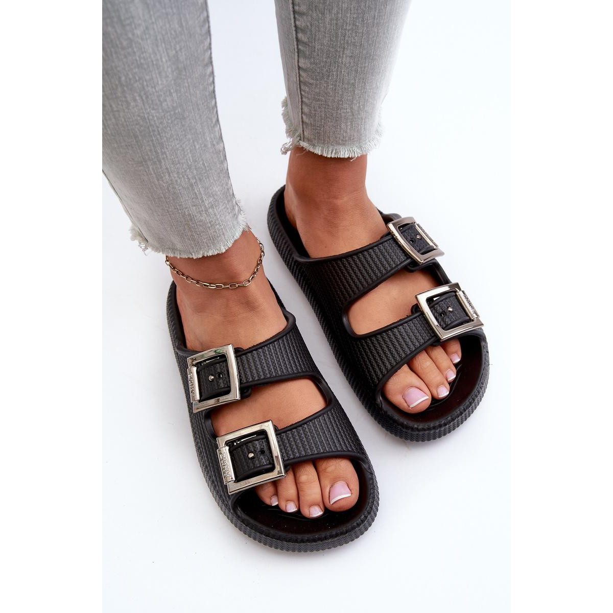 Dámske gumové flip -flops Zaxy JJ285058 čierna - Čierna