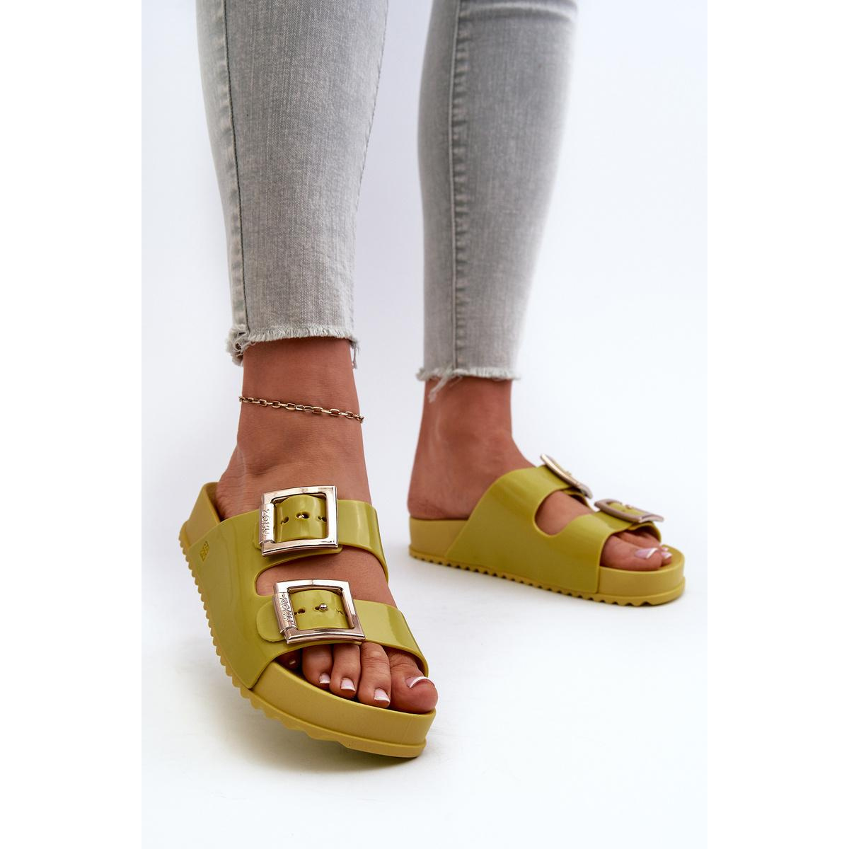 Dámske Šľapky Hladké ZAXY LL285077 Limetkové - Odtiene zelenej