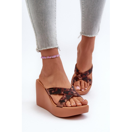 Dámske sandále na platni 83520 Ipanema High Fashion Slide Fem hnedé - Odtiene hnedej a béžovej