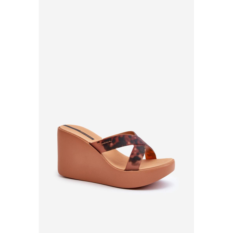 Dámske sandále na platni 83520 Ipanema High Fashion Slide Fem hnedé - Odtiene hnedej a béžovej