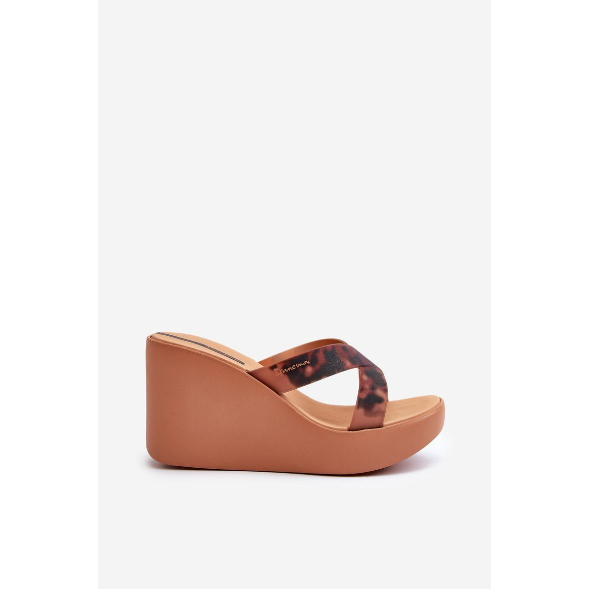 Dámske sandále na platni 83520 Ipanema High Fashion Slide Fem hnedé - Odtiene hnedej a béžovej