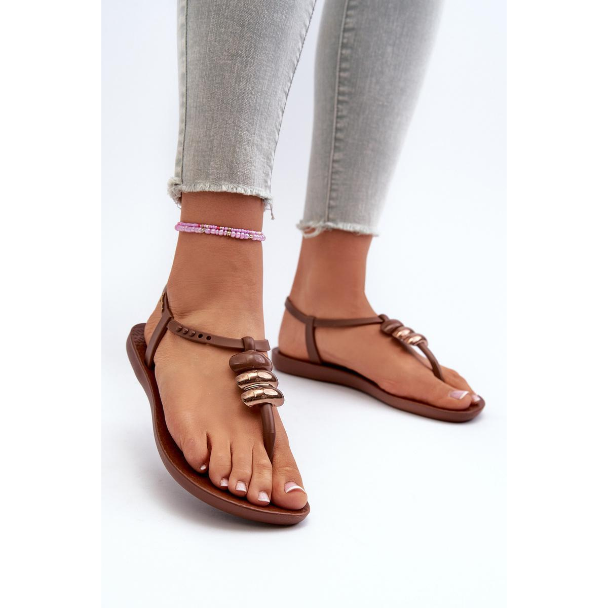 Dámske ploché sandále Japonky 83507 Ipanema Class Blown Up Sandal Fem hnedé - Odtiene hnedej a béžovej