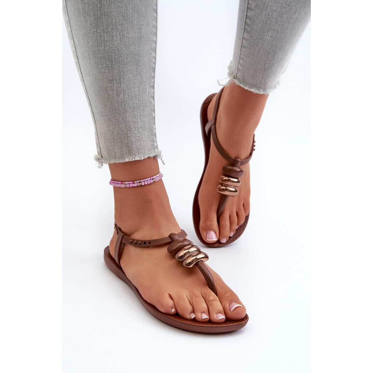 Dámske ploché sandále Japonky 83507 Ipanema Class Blown Up Sandal Fem hnedé - Odtiene hnedej a béžovej