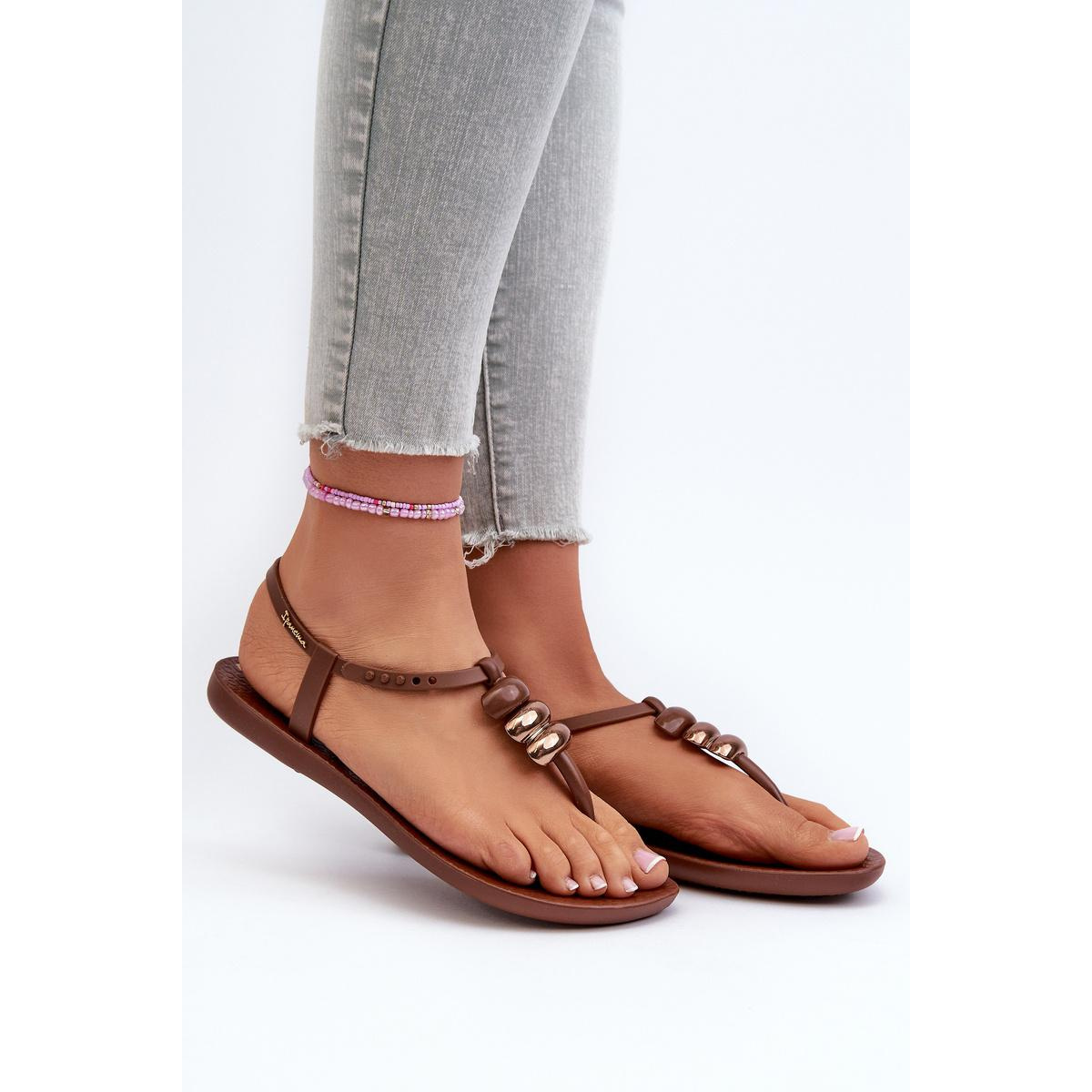Dámske ploché sandále Japonky 83507 Ipanema Class Blown Up Sandal Fem hnedé - Odtiene hnedej a béžovej