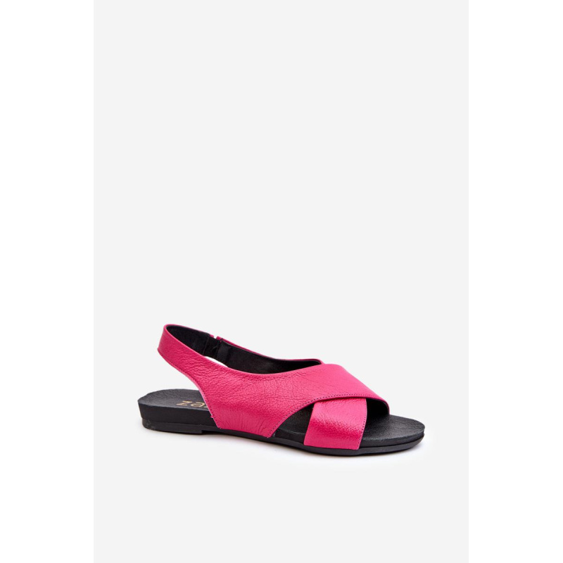 Zazoo 40407 Dámske kožené sandále Fuksia - Odtiene ružovej