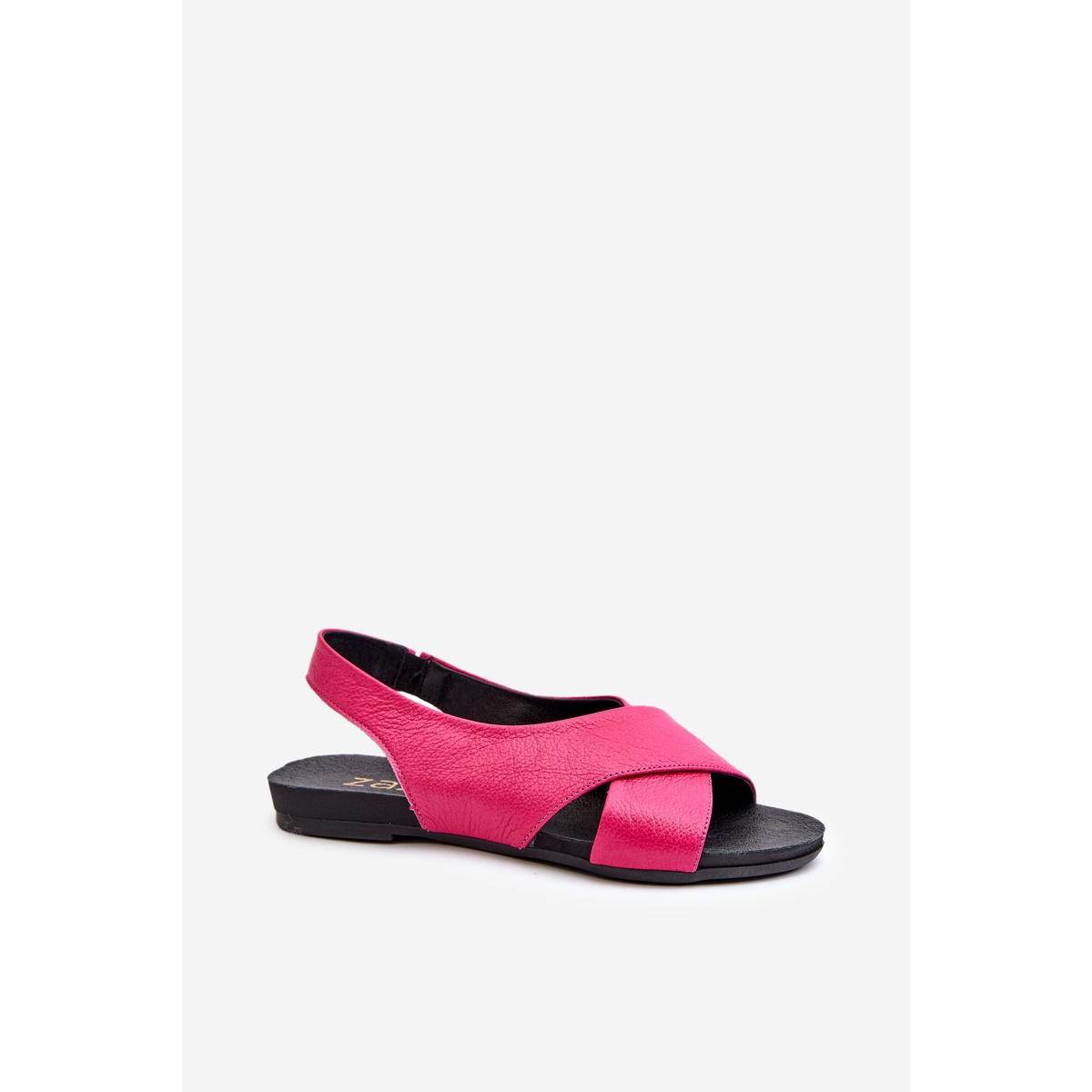 Zazoo 40407 Dámske kožené sandále Fuksia - Odtiene ružovej