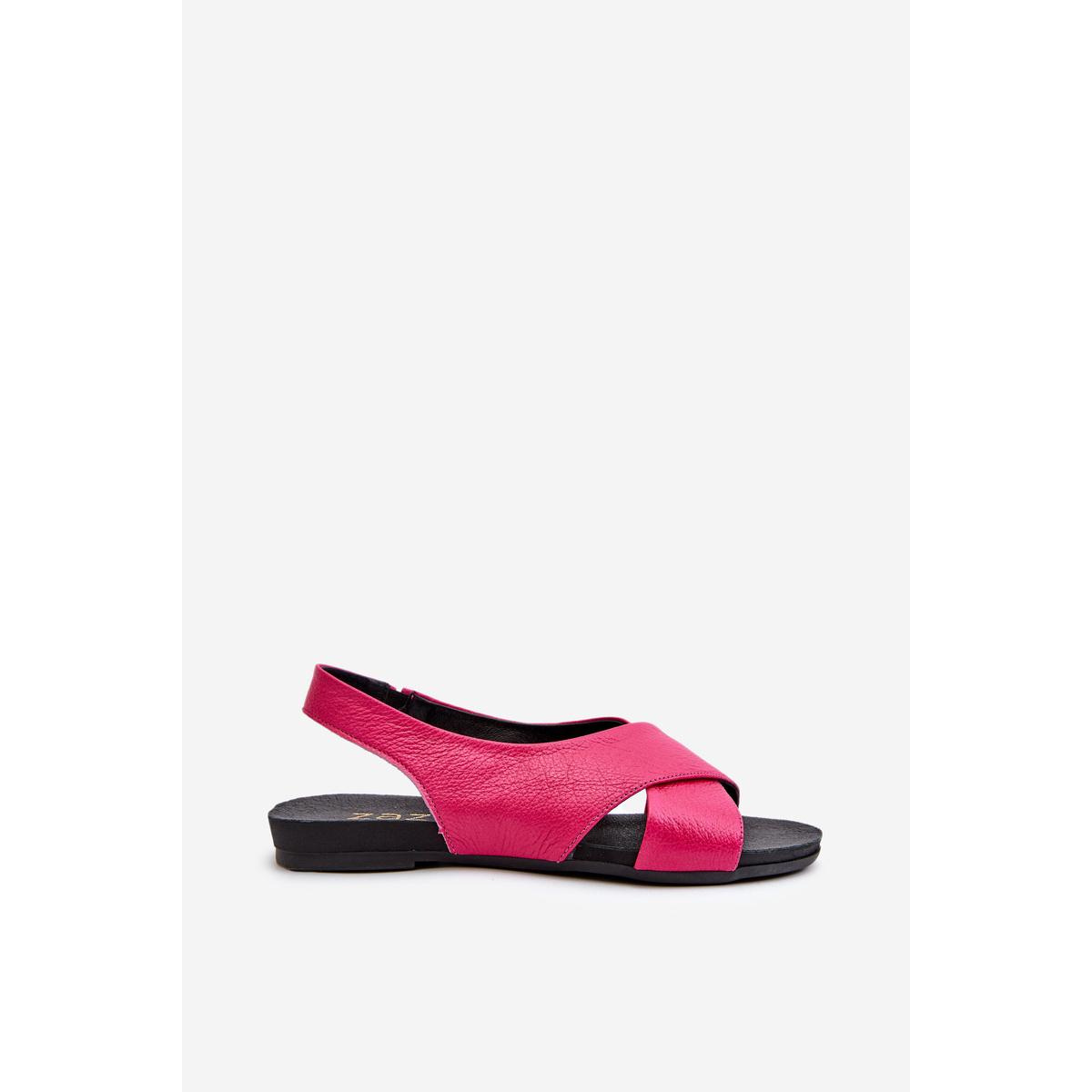 Zazoo 40407 Dámske kožené sandále Fuksia - Odtiene ružovej
