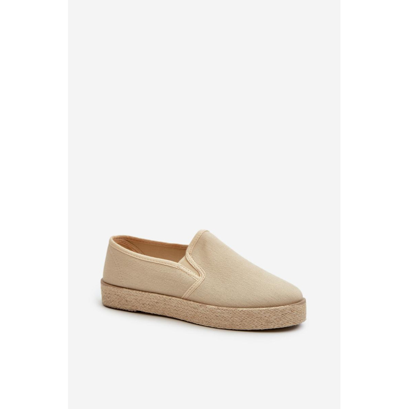 Dámske béžové espadrilky na platforme Naloenma - Béžová