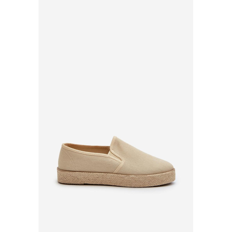 Dámske béžové espadrilky na platforme Naloenma - Béžová