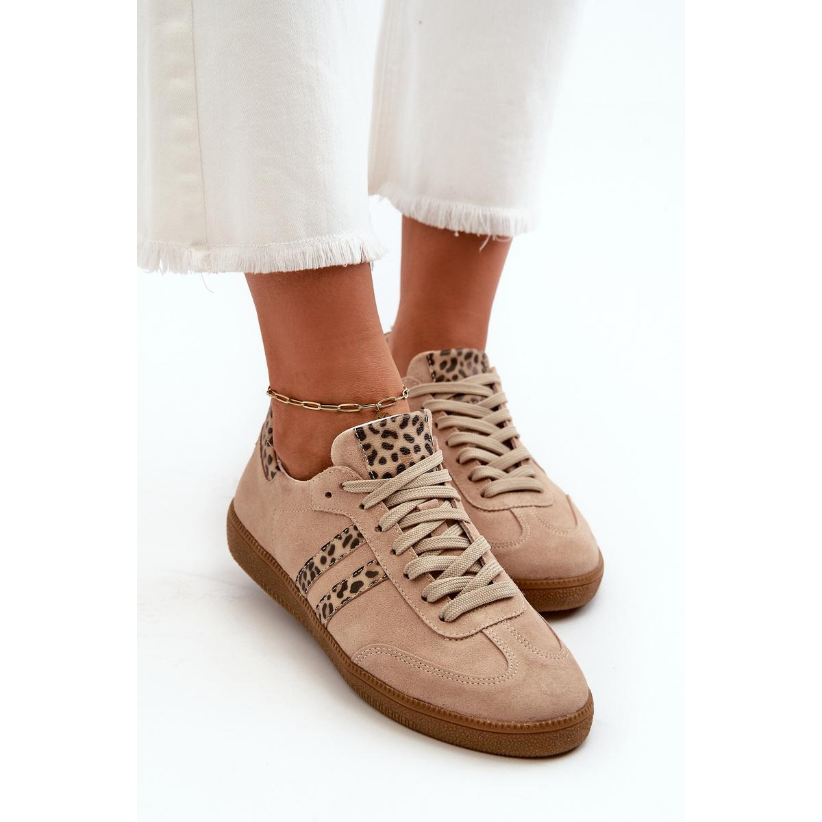 Zazoo N1068 Semišové Nízke Dámske Tenisky Beige - Béžová