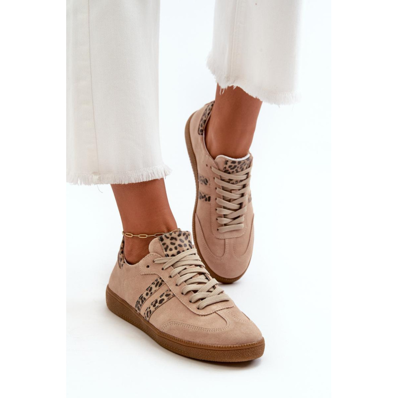 Zazoo N1068 Semišové Nízke Dámske Tenisky Beige - Béžová