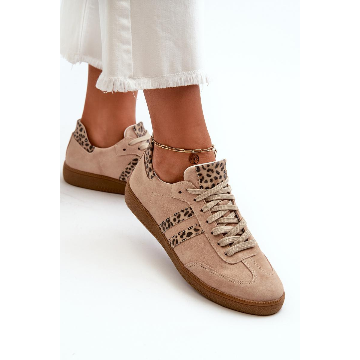 Zazoo N1068 Semišové Nízke Dámske Tenisky Beige - Béžová
