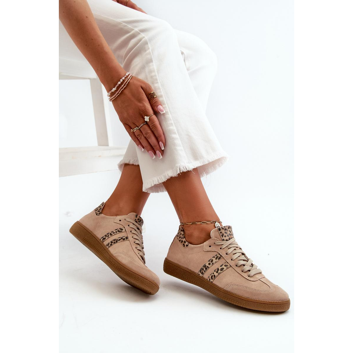 Zazoo N1068 Semišové Nízke Dámske Tenisky Beige - Béžová