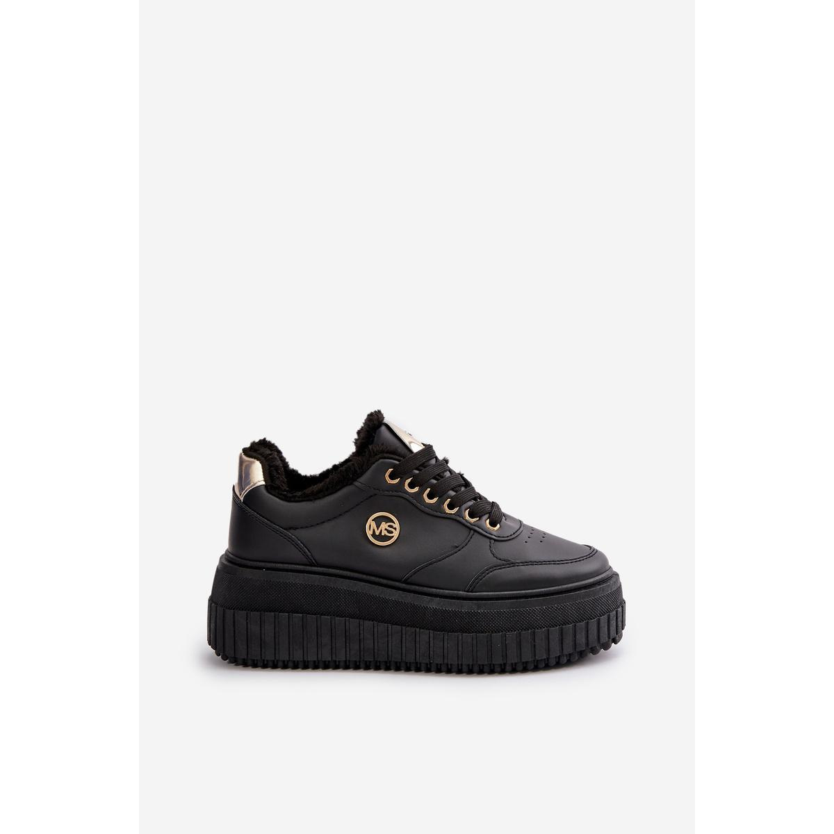 Sneakers Dámske Športové Topánky Zateplené Na Masívnej Podešvi Čierne Ardiela - Čierna
