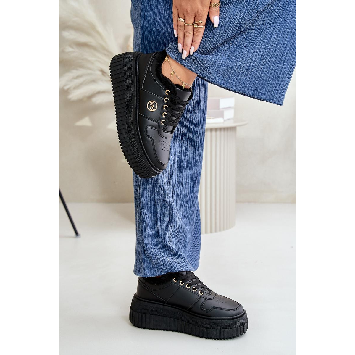 Sneakers Dámska Športová Obuv Zateplená Na Masívnej Podošve Čierne Verissha - Čierna