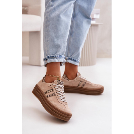 Zazoo N1068S4 Dámske Semišové Sneakersy Na Platforme Leopard Rúžové - Odtiene ružovej