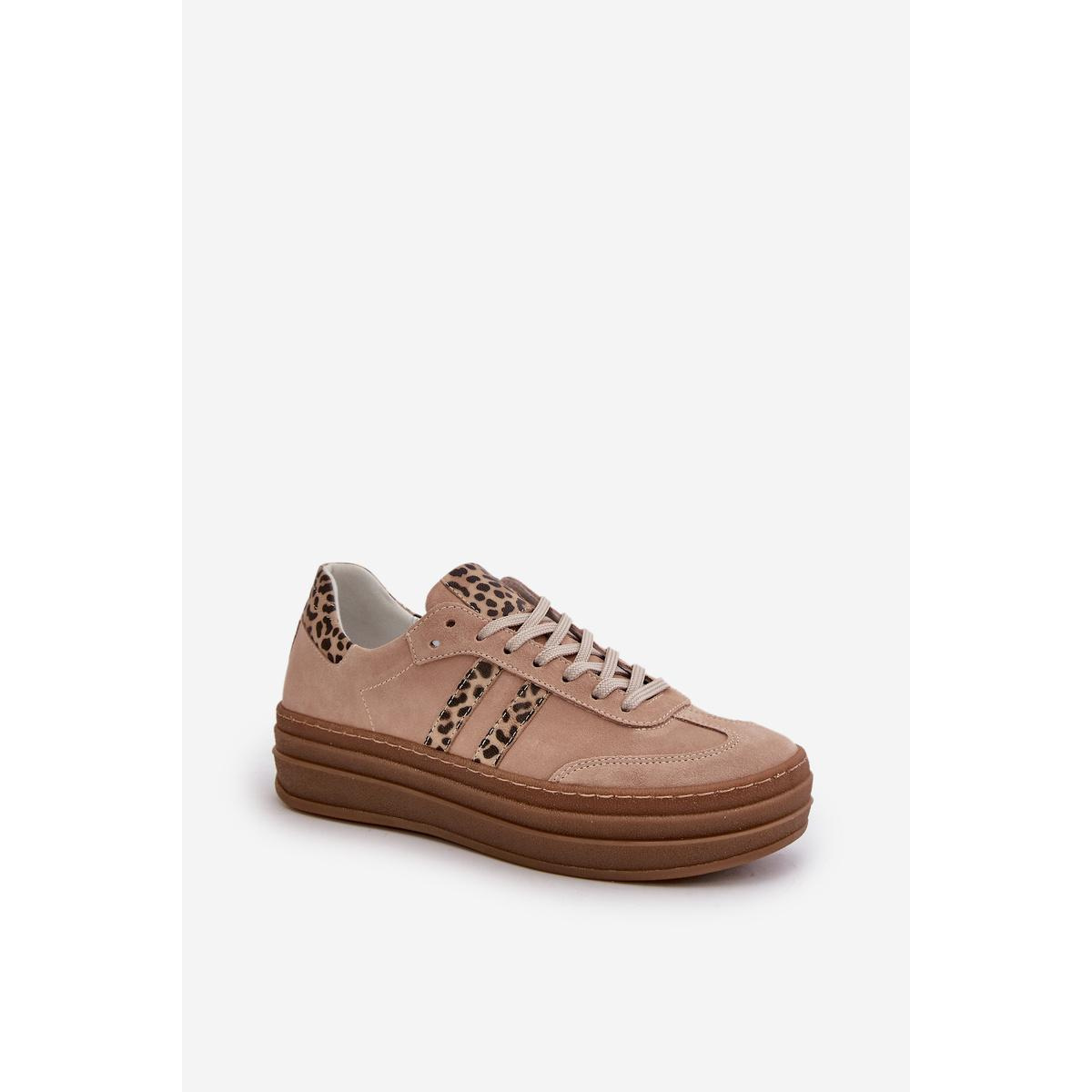 Zazoo N1068S4 Dámske Semišové Sneakersy Na Platforme Leopard Rúžové - Odtiene ružovej