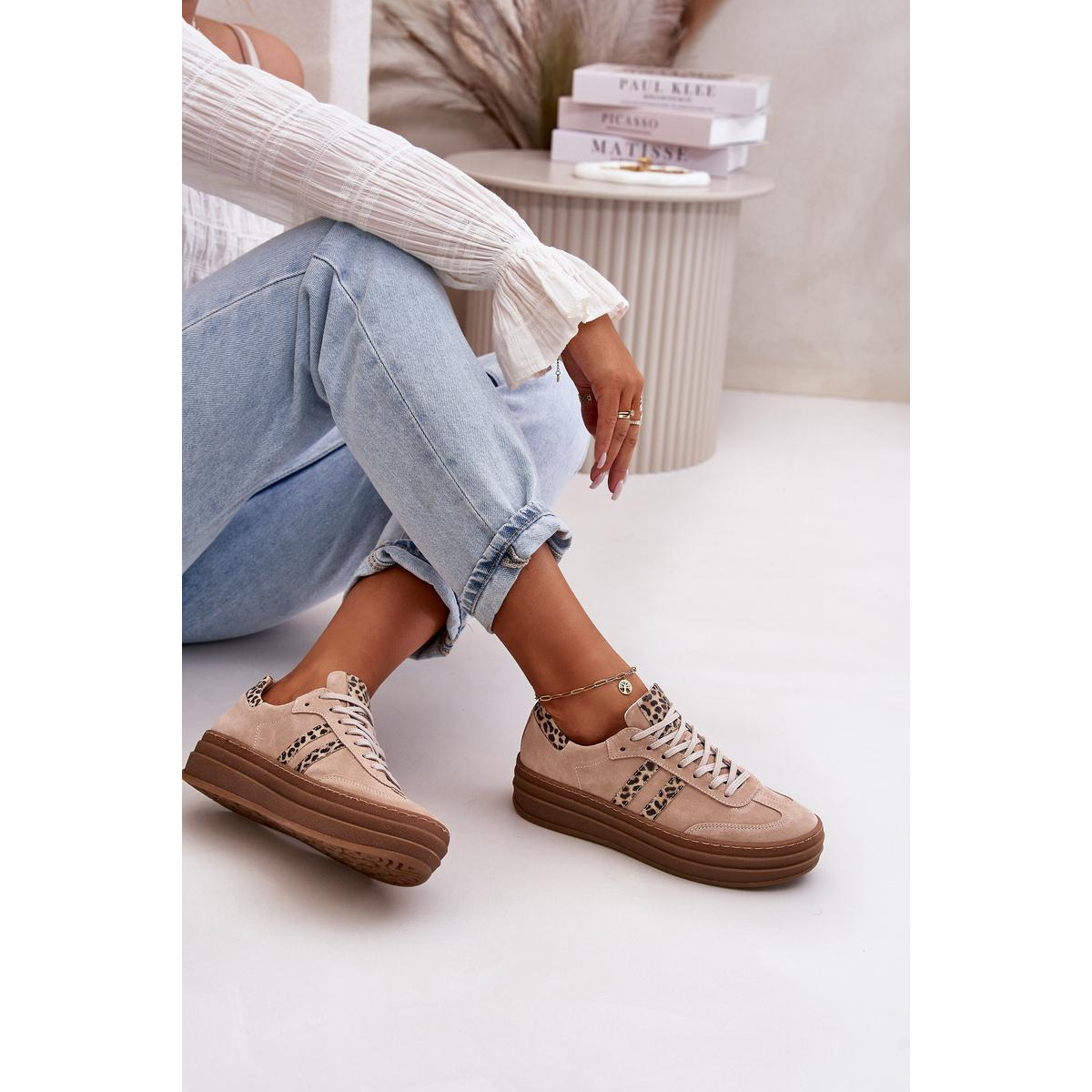 Zazoo N1068S4 Dámske Semišové Sneakersy Na Platforme Leopard Rúžové - Odtiene ružovej