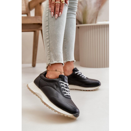 Dámske Sneakers Športová Obuv Z Eko Kože Big Star OO274024 Hi-Poly System Čierne - Čierna