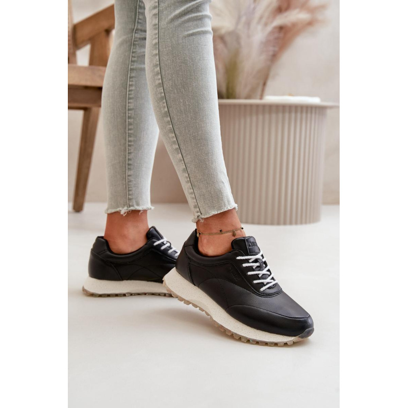 Dámske Sneakers Športová Obuv Z Eko Kože Big Star OO274024 Hi-Poly System Čierne - Čierna