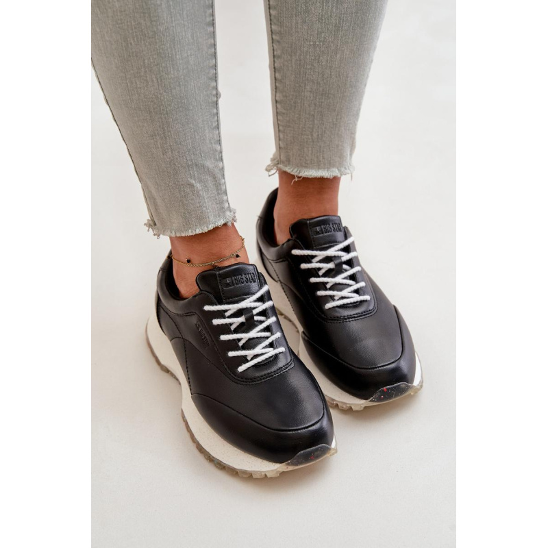 Dámske Sneakers Športová Obuv Z Eko Kože Big Star OO274024 Hi-Poly System Čierne - Čierna