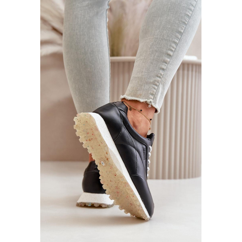 Dámske Sneakers Športová Obuv Z Eko Kože Big Star OO274024 Hi-Poly System Čierne - Čierna