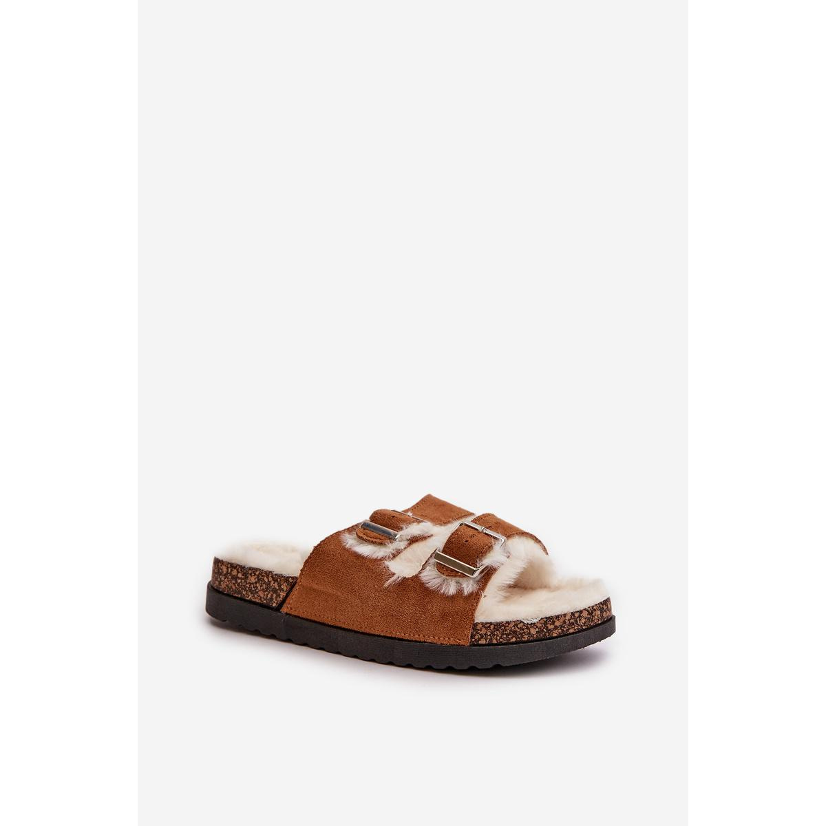 Dámske Papuče S Prackami A Kožušinou Camel Ezilena - Odtiene hnedej a béžovej