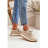 Športové Topánky Sneakers Na Platforme Z Eko Kože Béžové Riadella - Béžová
