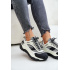 Kožené Dámske Sneakersy Na Platforme Big Star OO274A220 HI-POLY SYSTEM Biela-Čierna - Čierna || Biela