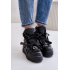 Kožené Dámske Sneakersy Na Masívnej Platforme CheBello 4561 Čierne - Čierna