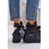 Kožené Dámske Sneakersy Na Masívnej Platforme CheBello 4561 Čierne - Čierna