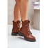 Zateplené boots workery na zips hnedé Leairae - Odtiene hnedej a béžovej