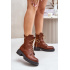 Zateplené boots workery na zips hnedé Leairae - Odtiene hnedej a béžovej